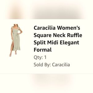 Square neck split midi dress